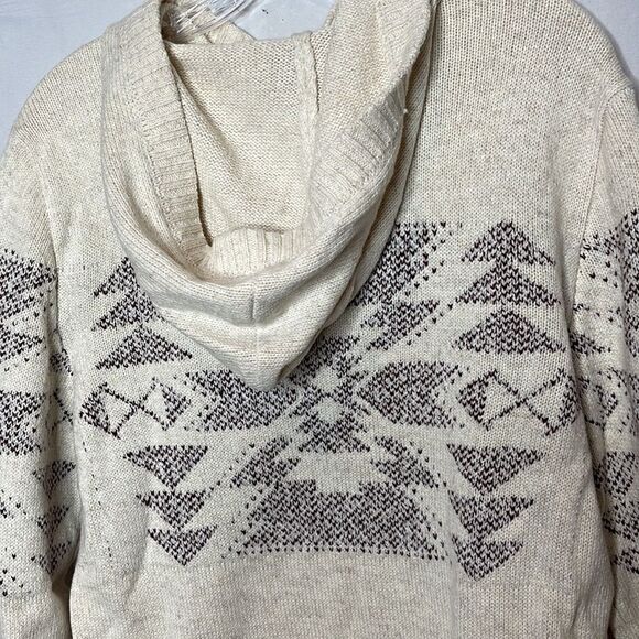 American Eagle Men’s Beige Fair Isle Hooded Sweater. Size Small. - Picture 8 of 8